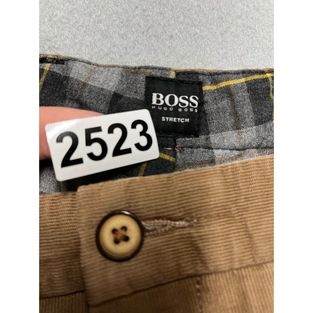 Hugo‎ Boss Crigan1-W-US Mens Camel Brown Stretch Corduroy Regular Fit Pants 36R